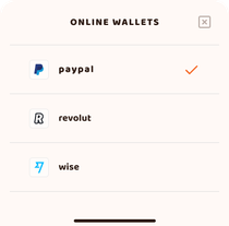 When choosing Online Wallets, you’ll see 3 different options (depending on the time you are reading this, maybe other options are available)