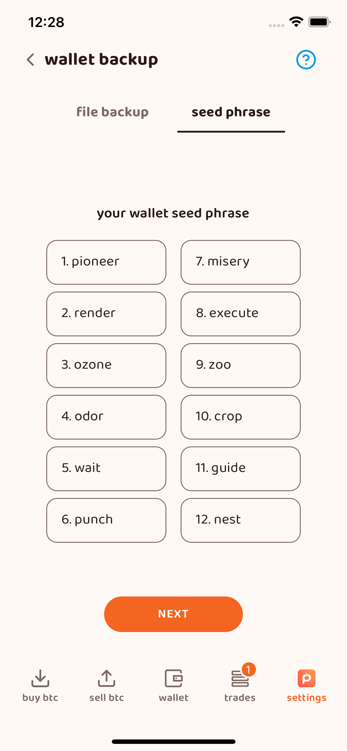 Write down your seed phrase physically