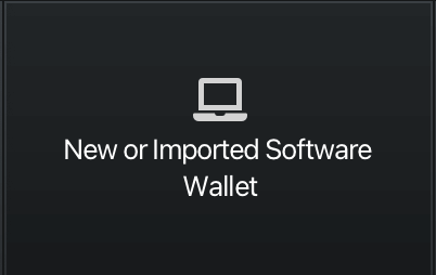 2. Dann klicken Sie auf "Neue oder importierte Software-Wallet"