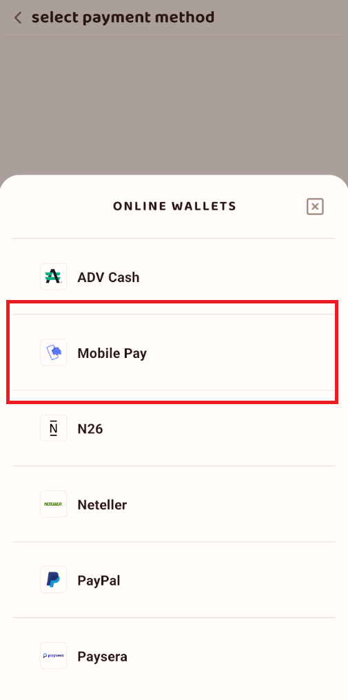 Now we go in settings to upload a payment method!