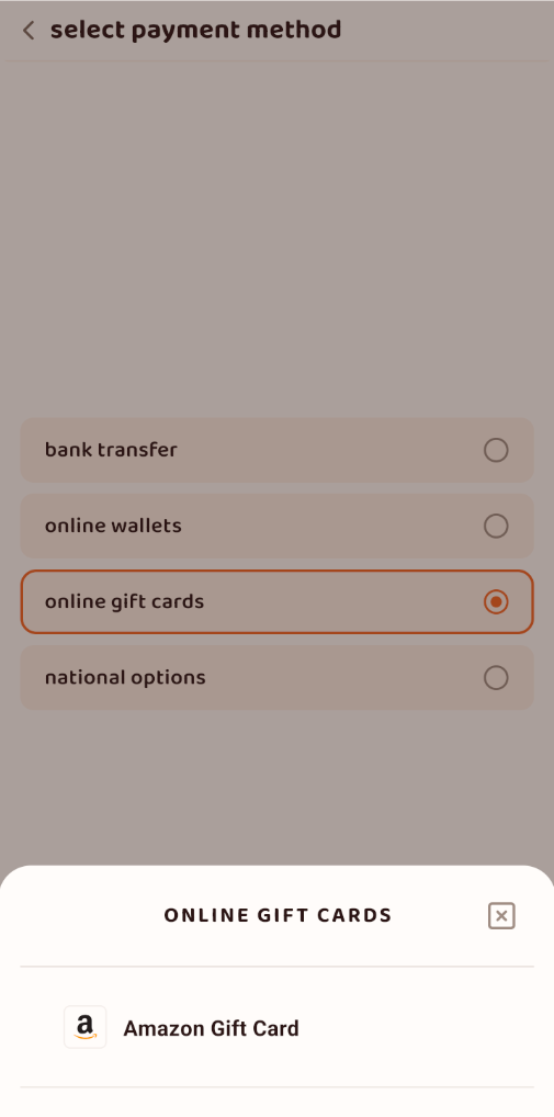 Now we go in settings to upload a payment method!