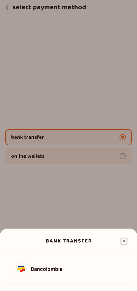 Now we go in settings to upload a payment method!