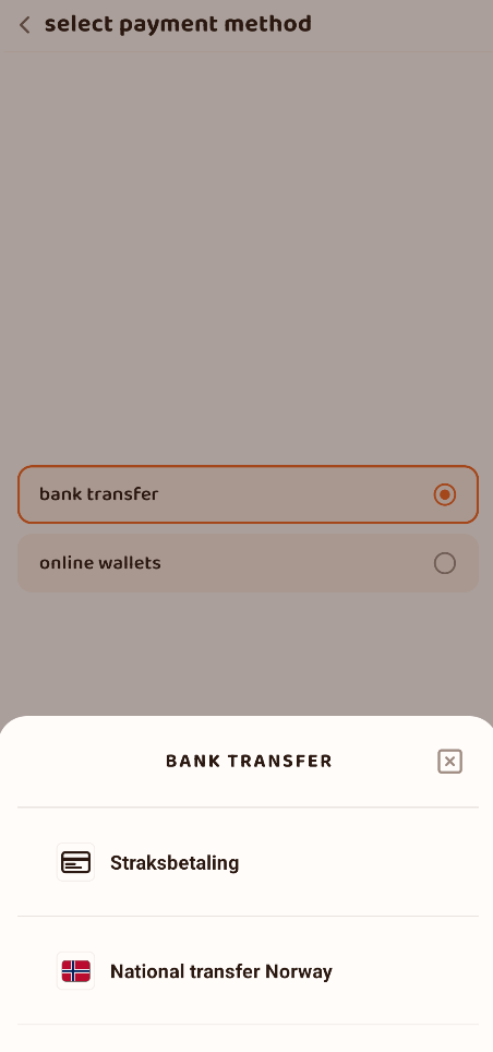 Now we go in settings to upload a payment method!