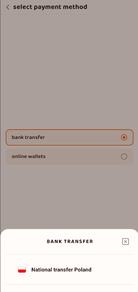 Now we go in settings to upload a payment method!