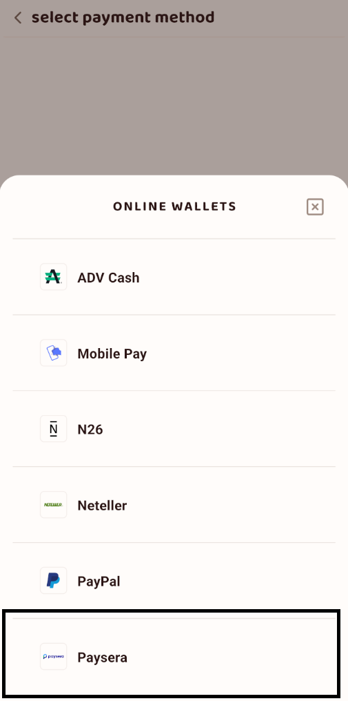 Now we go in settings to upload a payment method!