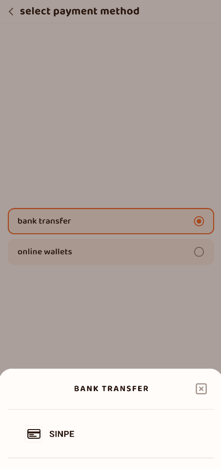 Now we go in settings to upload a payment method!