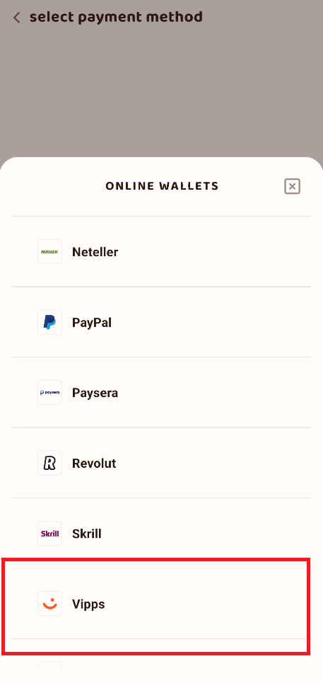 Now we go in settings to upload a payment method!