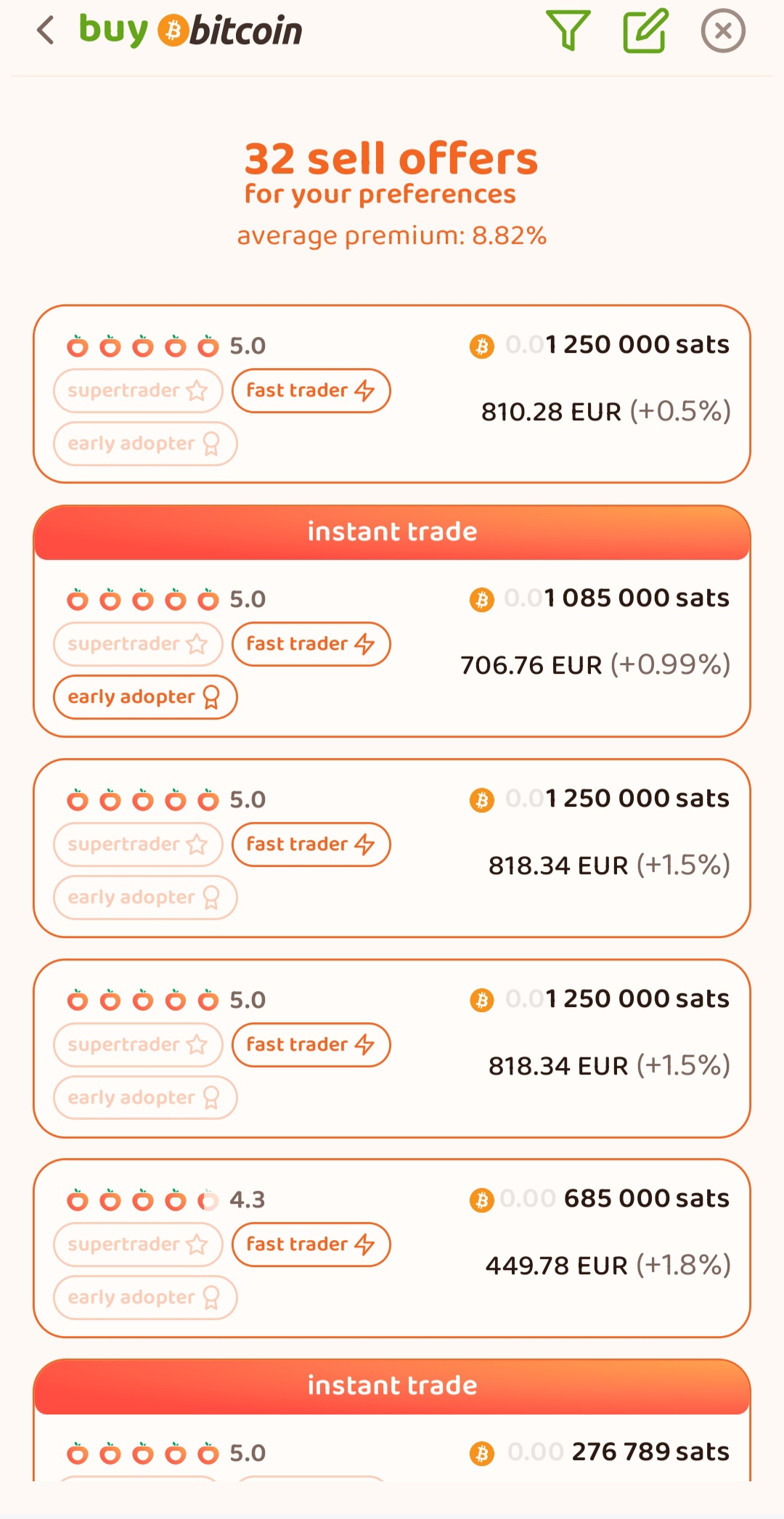 Note that you can select as many payment methods as you want, to increase your chances of a match!