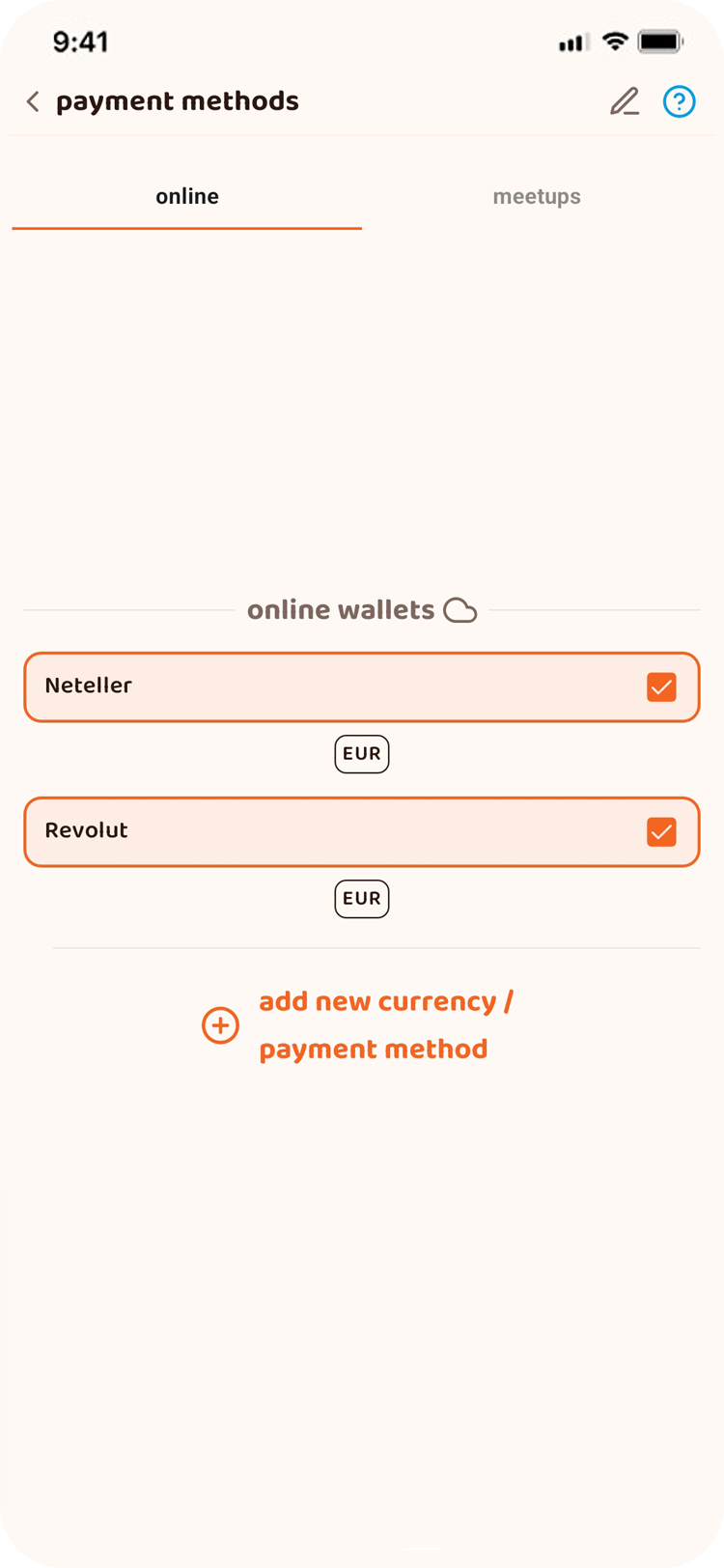 Note that you can select as many payment methods as you want, to increase your chances of a match!