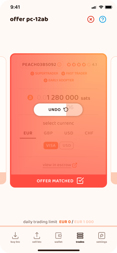 You'll get five seconds to undo if you change your mind. After that, the seller will be notified of their match, and unmatching now is considered a dick move (your Peach Score will be hurt)