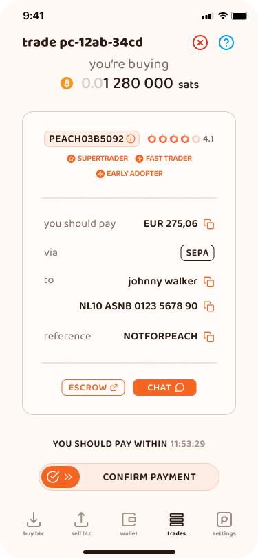 If the seller matches you back, you'll be notified & shown their payment details. You should go to your payment app and manually make the payment there. After that, you confirm that you did with the slider at the bottom, and you wait for the seller to respond (you can chit-chat in the meantime).
