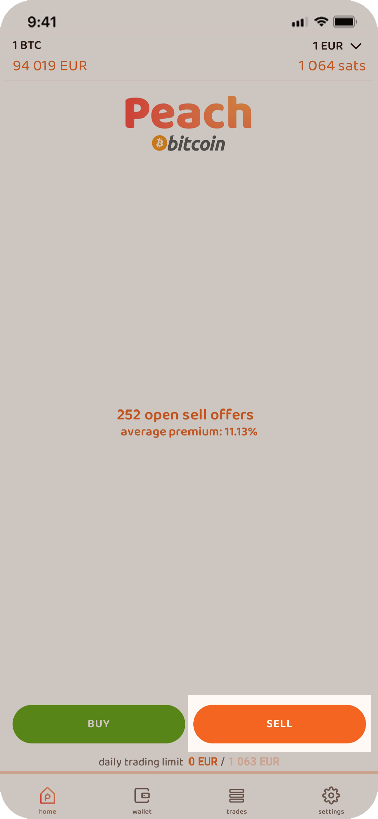 First, you'll select how much you want to sell. You can select any amount, but there is a maximum to prevent your offer for going over the daily limit and becoming unavailable.