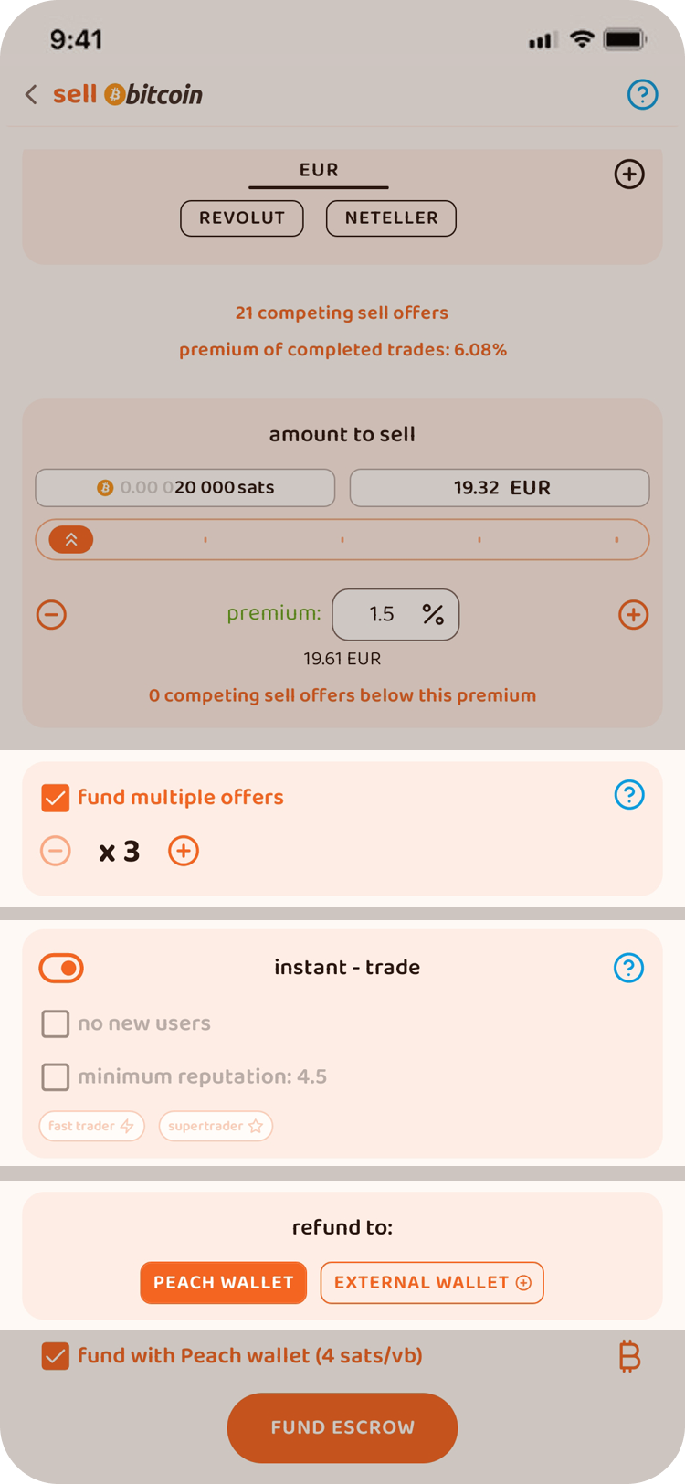 Note that you can select as many payment methods as you want, to increase your chances of a match!